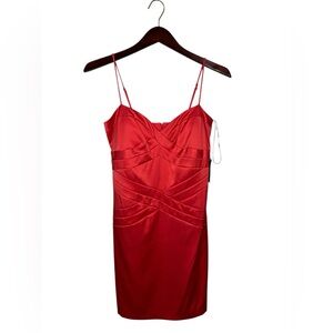 ⚡️ Elegant Bisou Bisou by Michele Bohbot dress in a rich dark coral shade. NWT